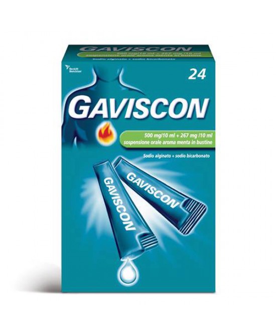 GAVISCON*24BUST 500+267MG/10ML - Fontenova srl