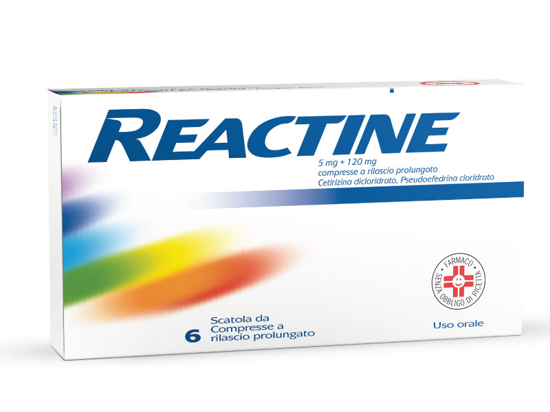 REACTINE*6CPR 5MG+120MG RP - Fontenova srl