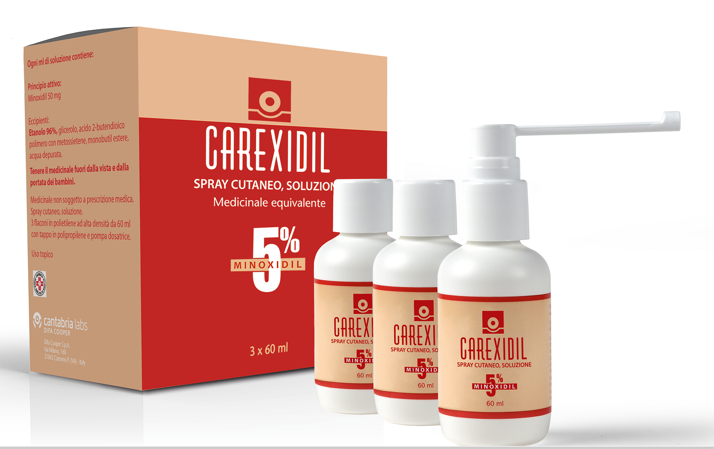 CAREXIDIL*3FL SOLUZ CUT 60ML5% - Fontenova srl