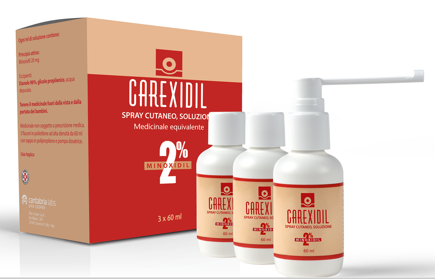 CAREXIDIL*3FL SOLUZ CUT 60ML2% - Fontenova srl