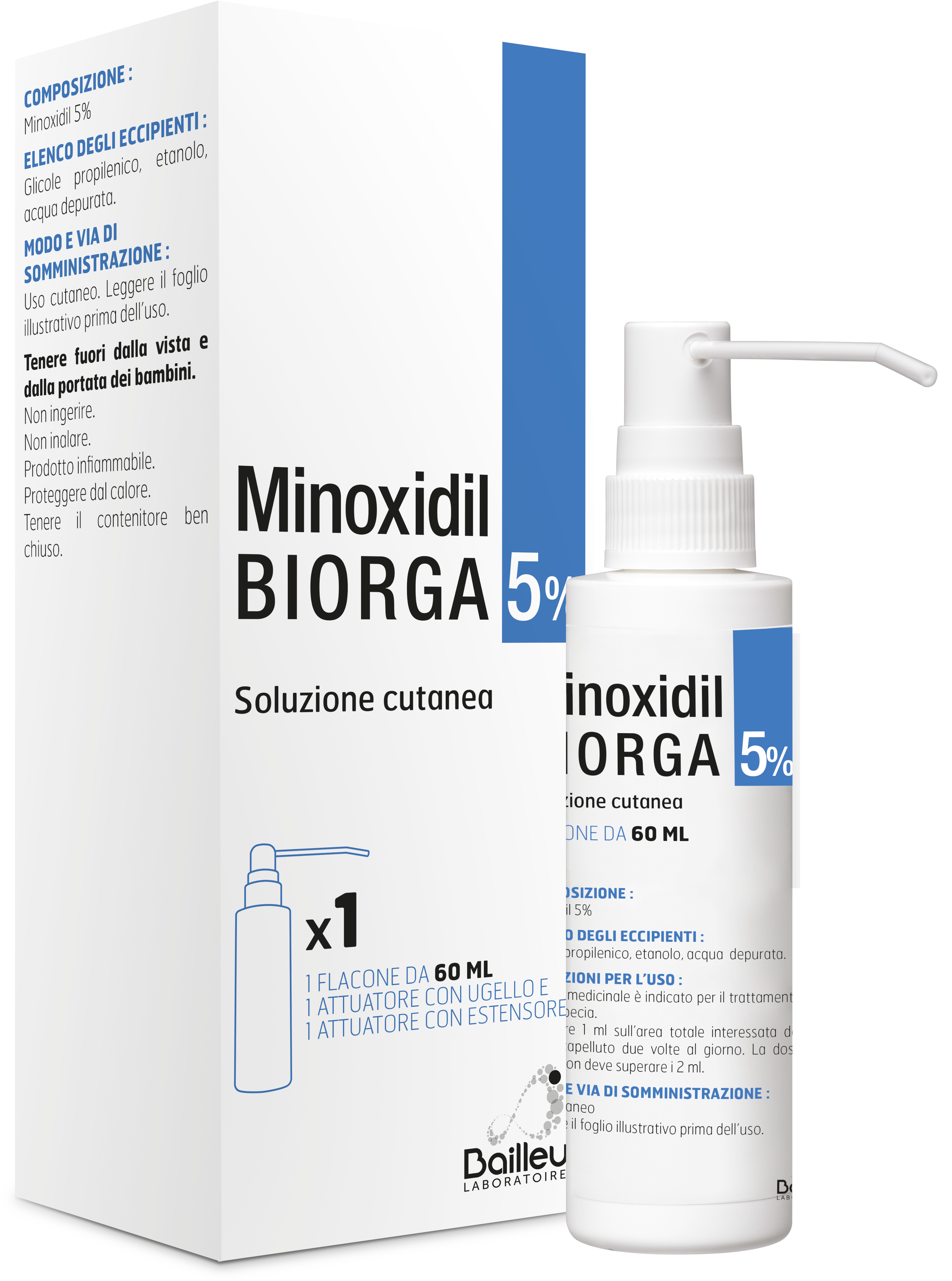 MINOXIDIL BIORGA*SOL CUT60ML5% - Fontenova srl