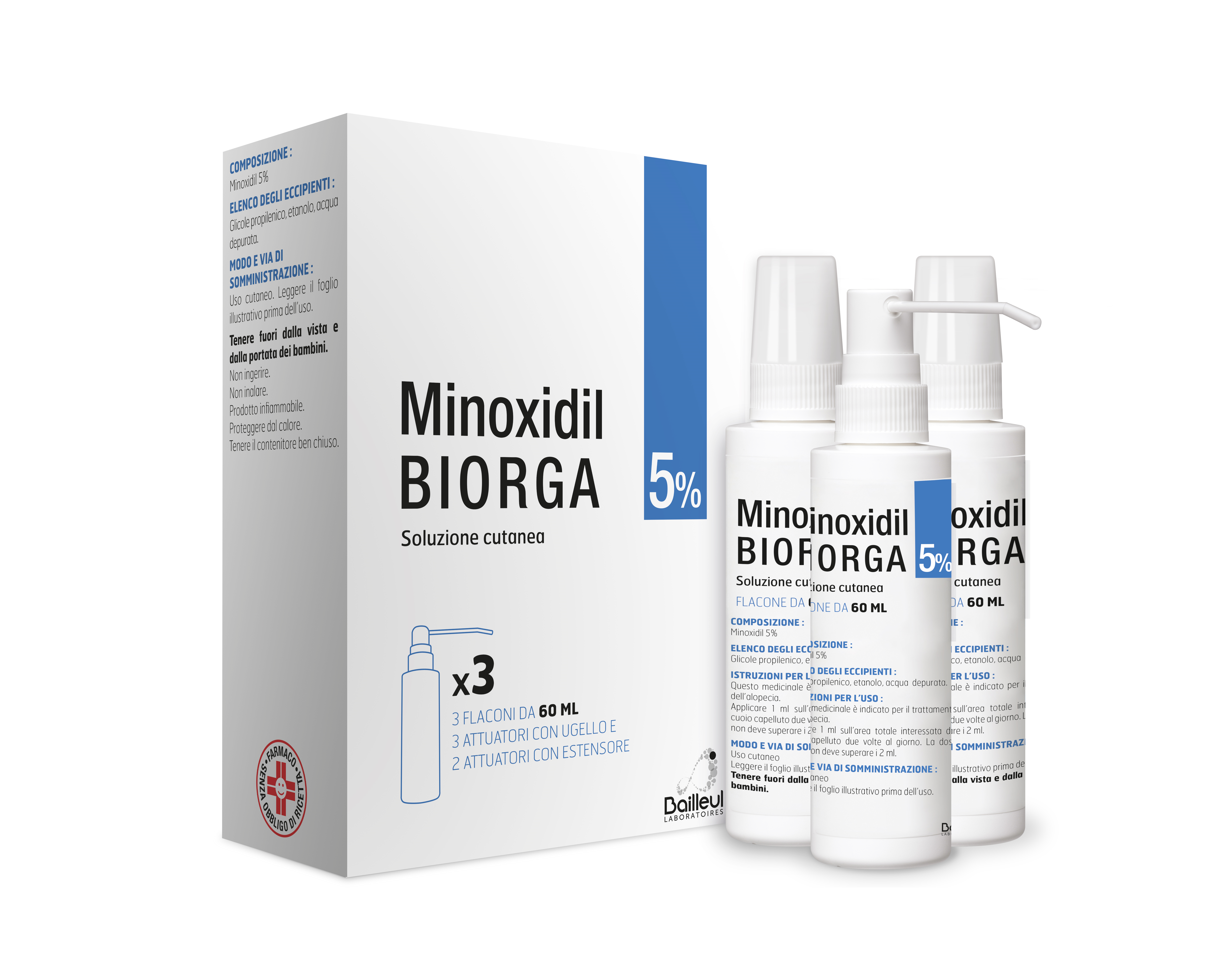 MINOXIDIL BIORGA*SOL CUT 3FL5% - Fontenova srl