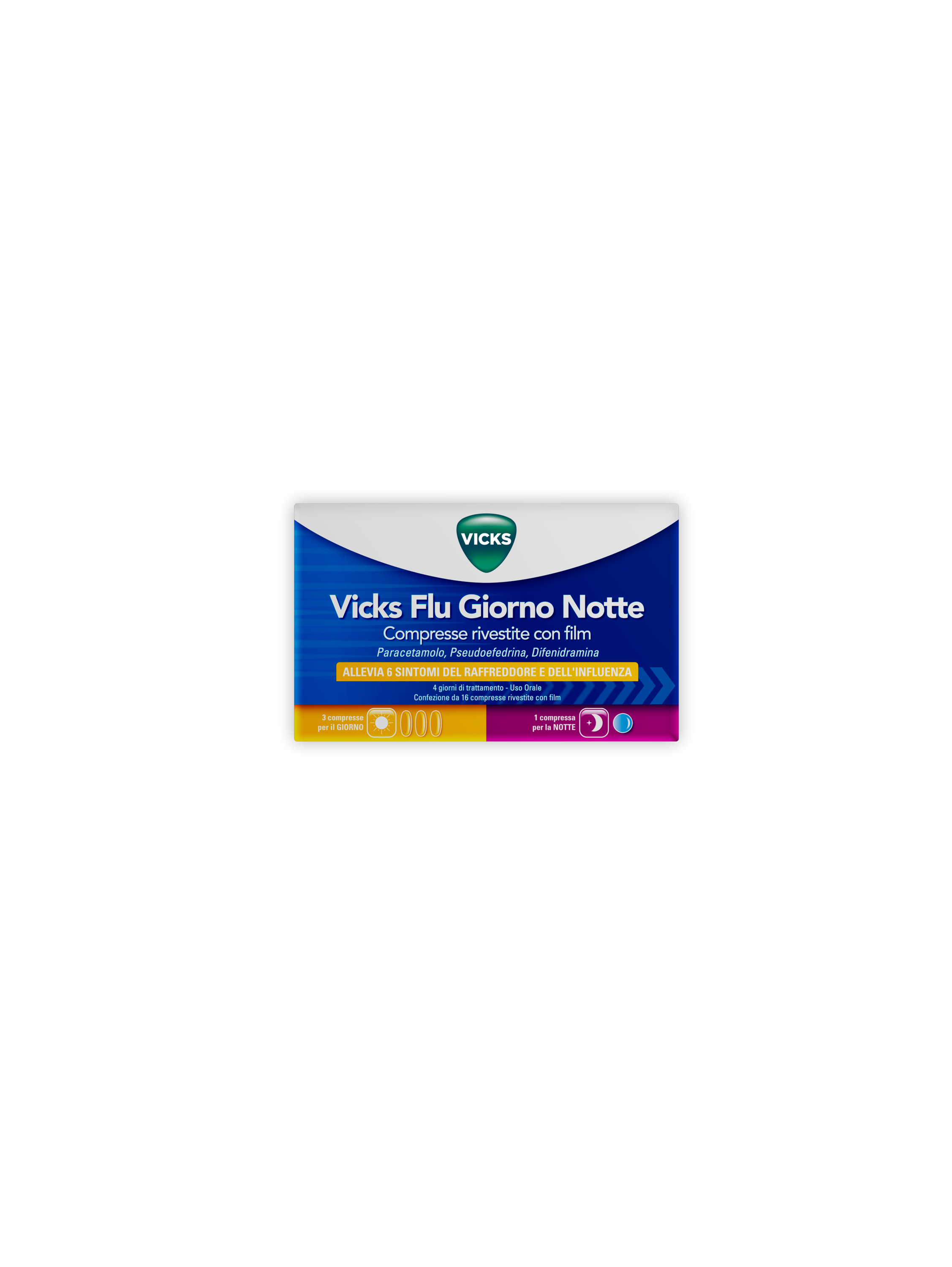 VICKS FLU GIORNO NOTTE*12+4CPR - Fontenova srl