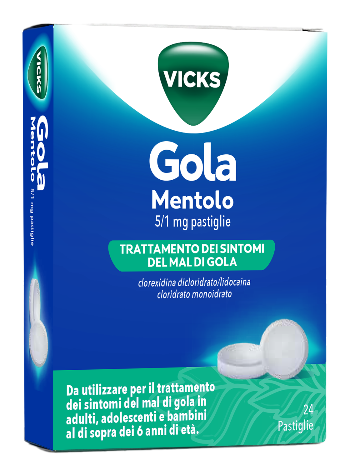 VICKS GOLA*24PAST 5+1MG MENTOL - Fontenova srl