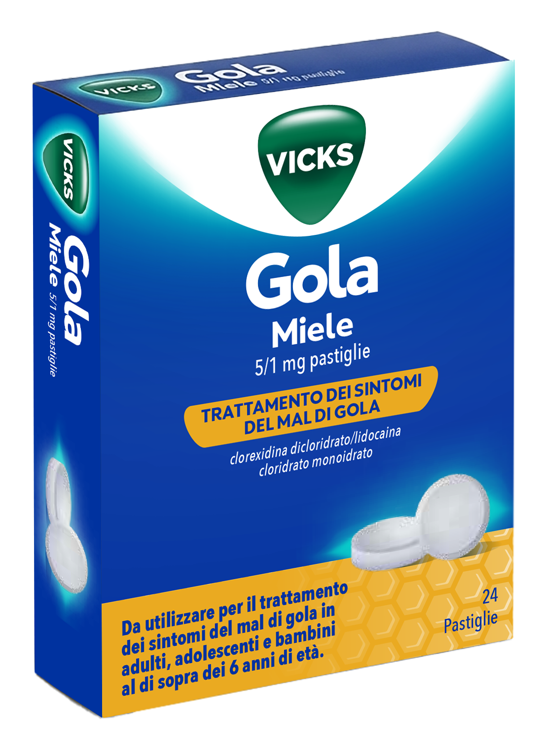VICKS GOLA*24PAST 5+1MG MIELE - Fontenova srl