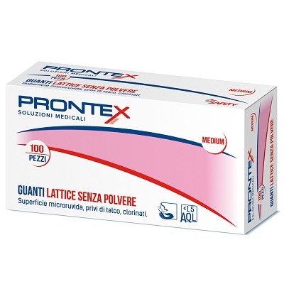 PRONTEX GUANTO IN LATTICE SENZA POLVERE MEDIO 100 PEZZI - Fontenova srl