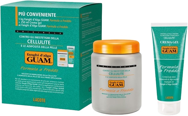 GUAM FANGHI D'ALGA CONFEZIONE CONVENIENZA FREDDA CON FANGHI D'ALGA GUAM 1 KG + CREMA GEL 250 ML FORMULA A FREDDO - Fontenova srl