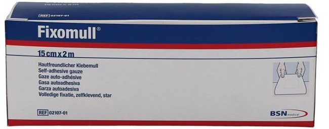 FASCIA AUTOADESIVA IPOALLERGENICA FISSAGGIO SU AMPIA SUPERFICIE FIXOMULL. SUPPORTO IN GARZA DI VISCOSA COLORE BIANCO MASSA IN POLICARBONATO SENZA RESINE E GOMME NATURALI. 15X1000CM - Fontenova srl