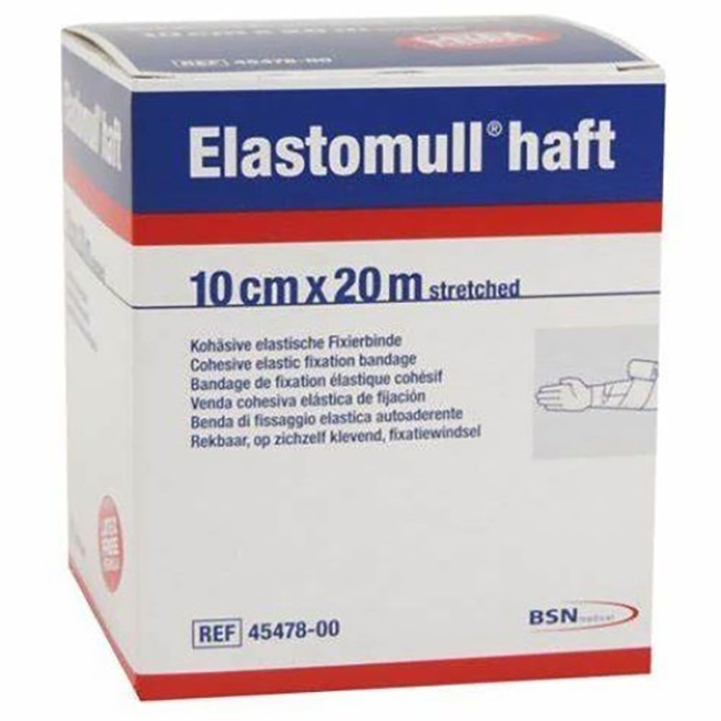 BENDA ELASTICA AUTOADESIVA PER FISSAGGIO MEDICAZIONI ELASTOMULL HAFT LF ALTEZZA 10 CM LUNGHEZZA 20 M - Fontenova srl