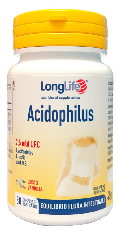 LONGLIFE ACIDOPHILUS 30 COMPRESSE MASTICABILI - Fontenova srl