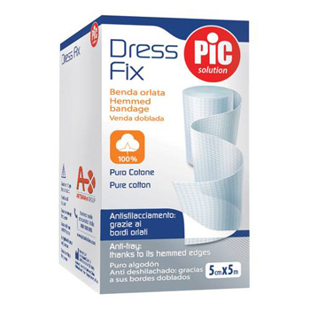 BENDA IN GARZA IDROFILA ORLATA PIC DRESSFIX 5X500CM FUSTELLA - Fontenova srl