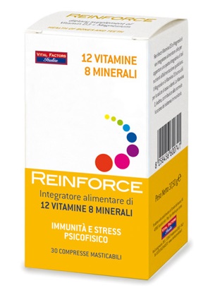 REINFORCE 12 VITAMINE + 8 MINERALI 30 COMPRESSE MASTICABILI - Fontenova srl