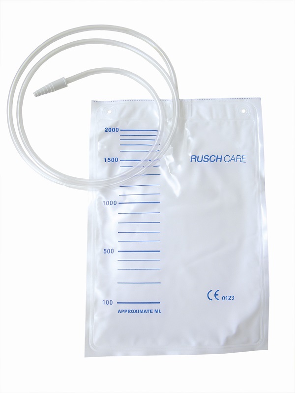 SACCA DI RACCOLTA URINA DA LETTO MONOUSO NON STERILE CAPACITA' 2000 ML CON TUBO DI RACCORDO LUNGHEZZA 90 CM DIAMETRO 5X7 MM VALVOLA DI NON RITORNO 1 GANCIO 30 PEZZI - Fontenova srl
