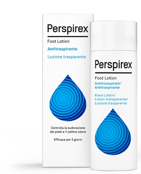 PERSPIREX FOOT LOTION ANTITRASPIRANTE LOZIONE TRASPARENTE SUDORAZIONE E CATTIVO ODORE PIEDI 100 ML - Fontenova srl