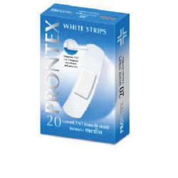 CEROTTO PRONTEX WHITE STRIPS IN TESSUTO NON TESSUTO BIANCO STERILE SCATOLA 20 CEROTTI MEDI - Fontenova srl