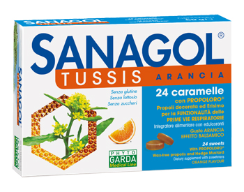 SANAGOL TUSSIS ARANCIA 24 CARAMELLE - Fontenova srl
