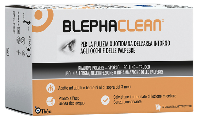 BLEPHACLEAN GARZE OCULARI STERILI A BASE DI ACIDO IALURONICO 20 PEZZI - Fontenova srl
