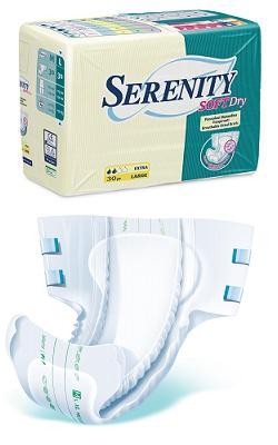 PANNOLONE PER INCONTINENZA SERENITY SOFTDRY FORMATO SUPER T AGLIA LARGE 30 PEZZI - Fontenova srl