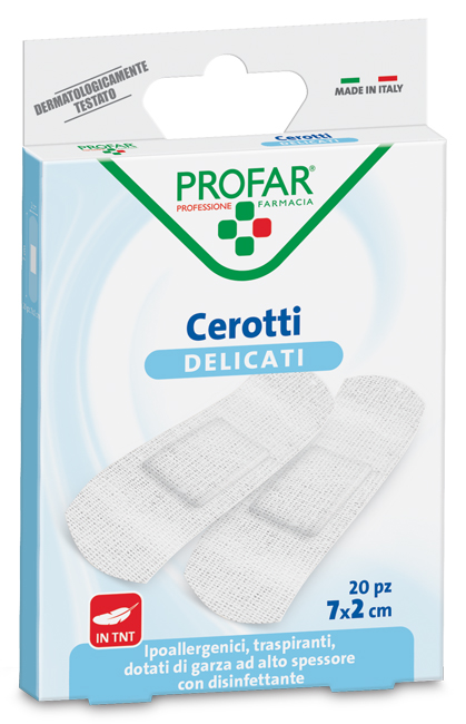 CEROTTO TESSUTO NON TESSUTO DELICATO MEDI 7X2 CM 20 PEZZI PROFAR - Fontenova srl