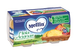 MELLIN OMOGENEIZZATO MELA ANANAS 100 G 2 PEZZI - Fontenova srl