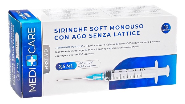 SIRINGA SOFT CAPACITA' 2,5ML AGO GAUGE 23 CONFEZIONE 10 PEZZI GAMMADIS - Fontenova srl