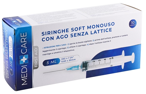 SIRINGA SOFT CAPACITA' 5ML AGO GAUGE 23 CONFEZIONE 10 PEZZI GAMMADIS - Fontenova srl