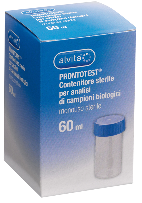 CONTENITORE ALVITA PRONTOTEST PER ANALISI DI CAMPIONI BIOLOGICI 60ML - Fontenova srl