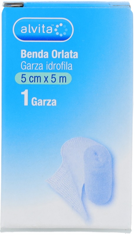 BENDA ORLATA GARZA IDROFILA ALVITA 5X500CM - Fontenova srl