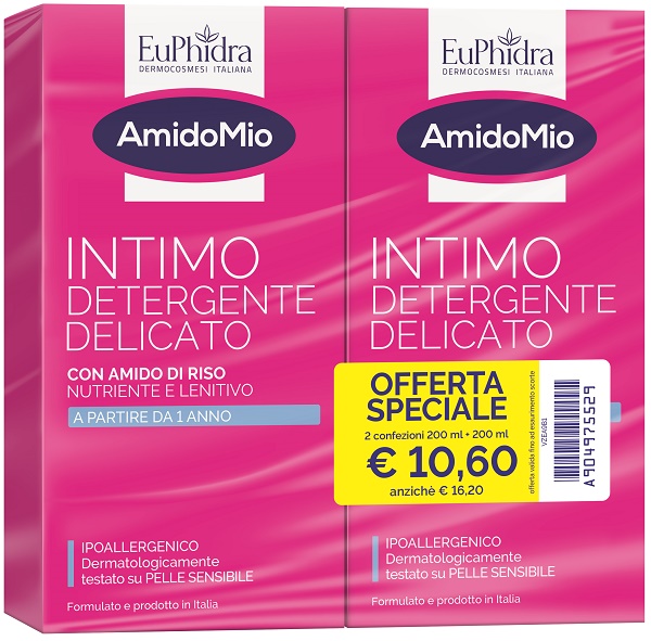 EUPHIDRA ABBINATA INTIMO DETERGENTE DELICATO 200 ML + 200 ML - Fontenova srl