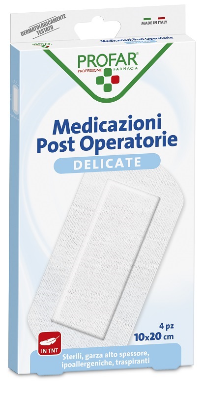 MEDICAZIONE POST OPERATORIA STERILE GARZA ANTIADERENTE 10X20 CM 4 PEZZI PROFAR - Fontenova srl