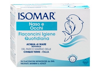 ISOMAR SOLUZIONE ISOTONICA ACQUA MARE IGIENE QUOTIDIANA 24 FLACONCINI MONODOSE 5 ML - Fontenova srl