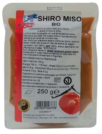 SHIRO MISO BIANCO DOLCE BIO 250 G - Fontenova srl