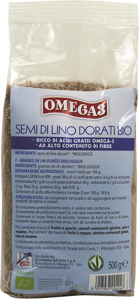 LA FINESTRA SUL CIELO SEMI DI LINO DORATI 500 G - Fontenova srl