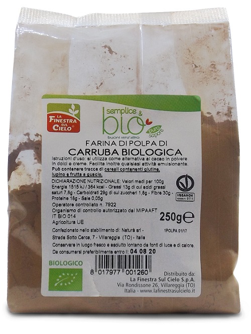 POLPA DI CARRUBA FARINA BIO 250 G - Fontenova srl