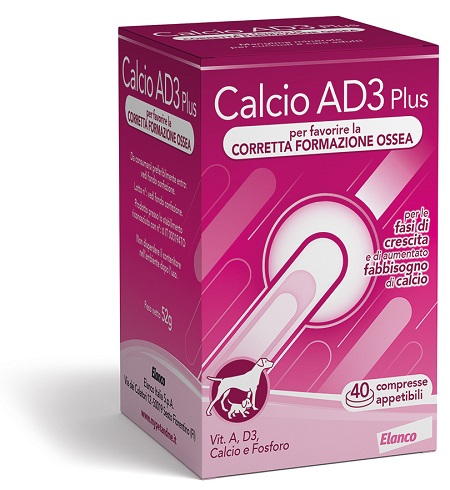 CALCIO AD3 PLUS 40 COMPRESSE APPETIBILI - Fontenova srl