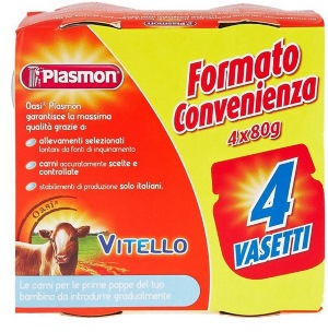 PLASMON OMOGENEIZZATO VITELLO 4 X 80 G - Fontenova srl
