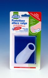 PROTETTORE ALLUCE VALGO REALIZZATO IN GEL DI SILICONE BIANCOSEMITRASPARENTE SAGOMATO PER AVVOLGERE LA PARTE DOLENTE E SENSIBILE DELL'ALLUCE IGIENEPIEDE 1 PEZZO - Fontenova srl