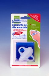 CUSCINETTO PER DITA A MARTELLO REALIZZATO IN GEL DI SILICONEBIANCO SEMITRASPARENTE SAGOMATA PER PROTEGGERE E DISTENDERE LE DITA CONTRATTE IGIENEPIEDE 2 PEZZI - Fontenova srl