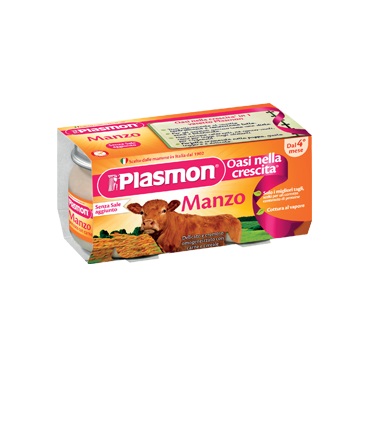 PLASMON OMOGENEIZZATO MANZO 4 X 80 G - Fontenova srl