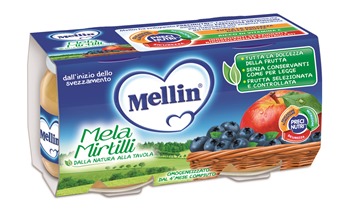 MELLIN OMOGENEIZZATO MELA MIRTILLO 100 G 2 PEZZI - Fontenova srl