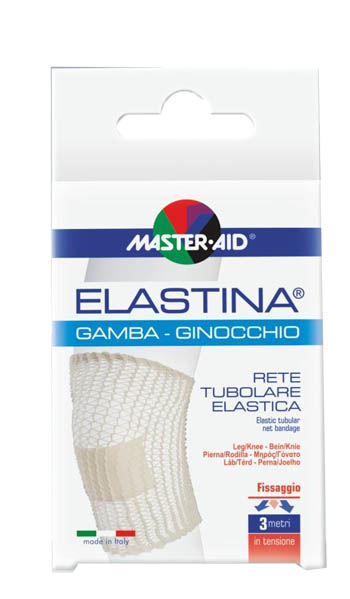 RETE TUBOLARE ELASTICA IPOALLERGENICA MASTER-AID ELASTINA GAMBA/GINOCCHIO 3 MT IN TENSIONE CALIBRO 5 CM - Fontenova srl