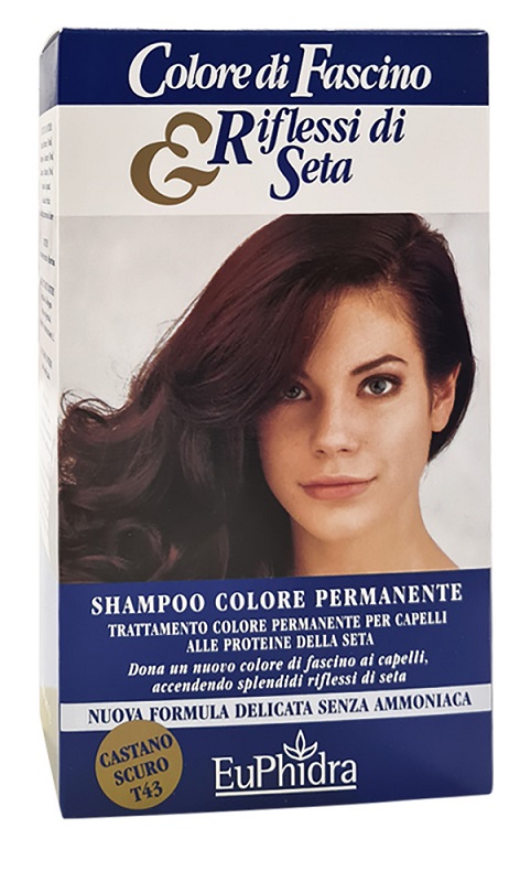 EUPHIDRA COLORE DI FASCINO & RIFLESSI DI SETA SHAMPOO COLOR PERMANENTE 43 CASTANO SCURO 120 ML - Fontenova srl