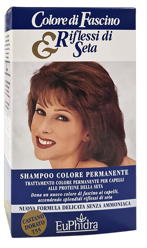 EUPHIDRA COLORE DI FASCINO & RIFLESSI DI SETA SHAMPOO COLORE PERMANENTE 55 CASTANO DORATO 120 ML - Fontenova srl