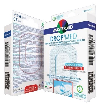 MEDICAZIONE COMPRESSA AUTOADESIVA DERMOATTIVA IPOALLERGENICA AERATA MASTER-AID DROP MED 10X8 5 PEZZI - Fontenova srl