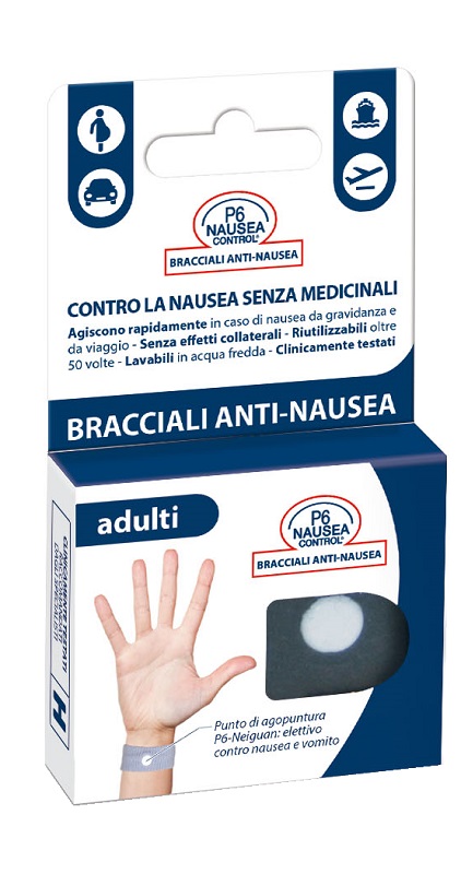 BRACCIALE ANTI NAUSEA PER ADULTI P6 NAUSEA CONTROL 2 PEZZI - Fontenova srl