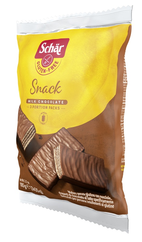 SCHAR SNACK CON CIOCCOLATO AL LATTE E NOCCIOLE 3 WAFER X 35 G - Fontenova srl
