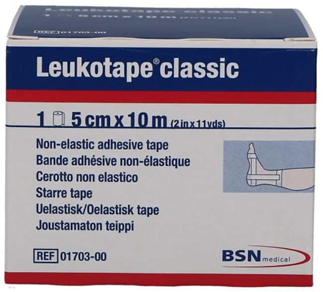 LEUKOTAPE BENDA ANELASTICA PER BENDAGGI FUNZIONALI 5X100 CM - Fontenova srl