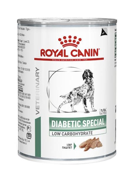 VETERINARY HEALTH NUTRITION WET DOG DIABETIC SPECIAL LOW CARBOHYDRATE 410 G - Fontenova srl