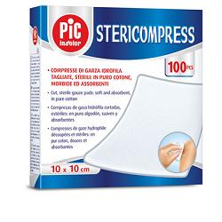 GARZA COMPRESSA IDROFILA PIC STERICOMPRESS 10X10 CM 4 BUSTE  25 PEZZI - Fontenova srl