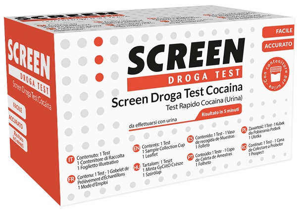 SCREEN DROGA TEST COCAINA TEST ANTIDROGA CON CONTENITORE URINA - Fontenova srl